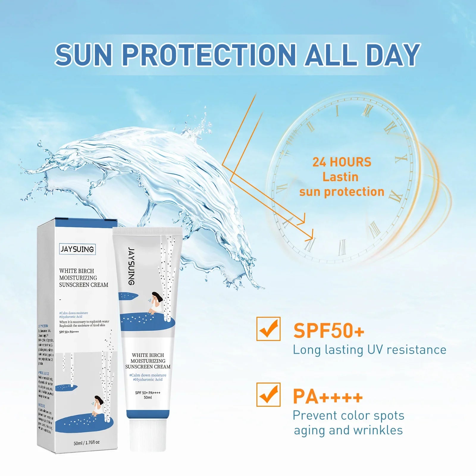 White Birch Sunscreen SPF50 Protection & Hydration