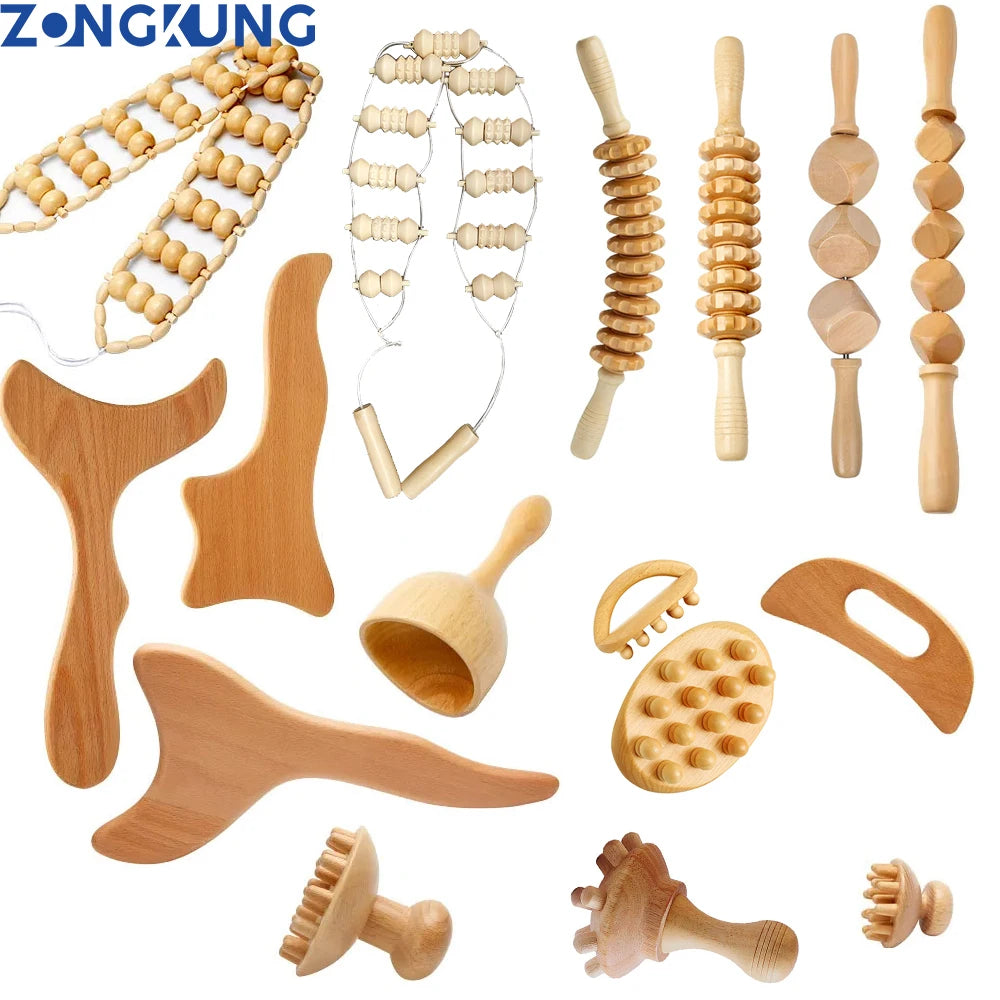 Wooden Body Massage Set – Relax & Sculpt