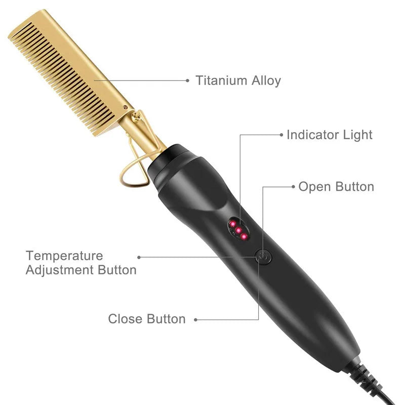 Electric Hot Comb Hair Straightener