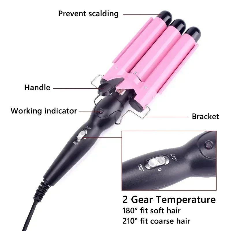 Triple Barrel Electric Curling Iron