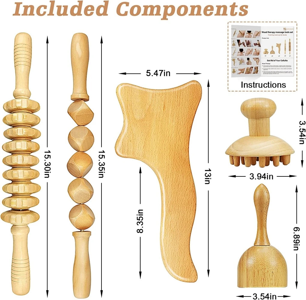 Wooden Body Massage Set – Relax & Sculpt
